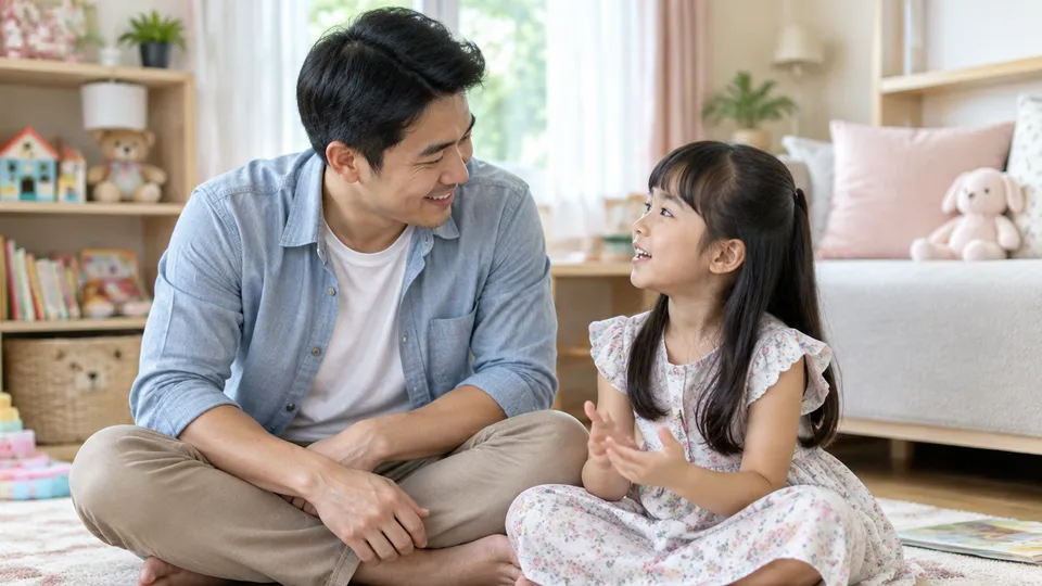 คุณพ่อคุยกับลูกอย่างอบอุ่น