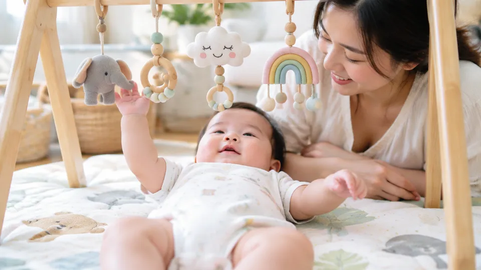 ของเล่นทารกบนเสื่อรองคลาน