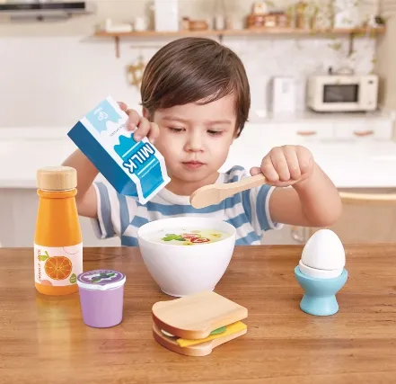 Hape wooden fruit, salad, and pizza food playsets