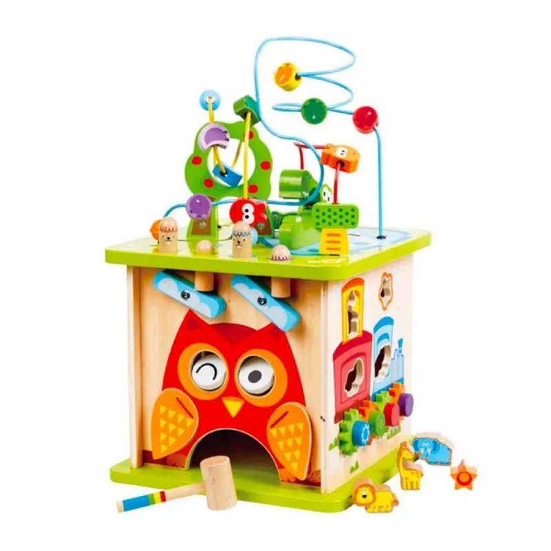 Child playing with educational toys before starting school