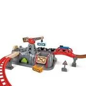 附收纳桶的 Hape Railway Bucket Builder 木制火车轨道套装
