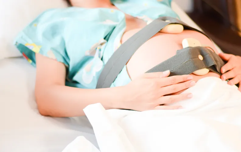 Baby moving and shifting in the womb as birth approaches