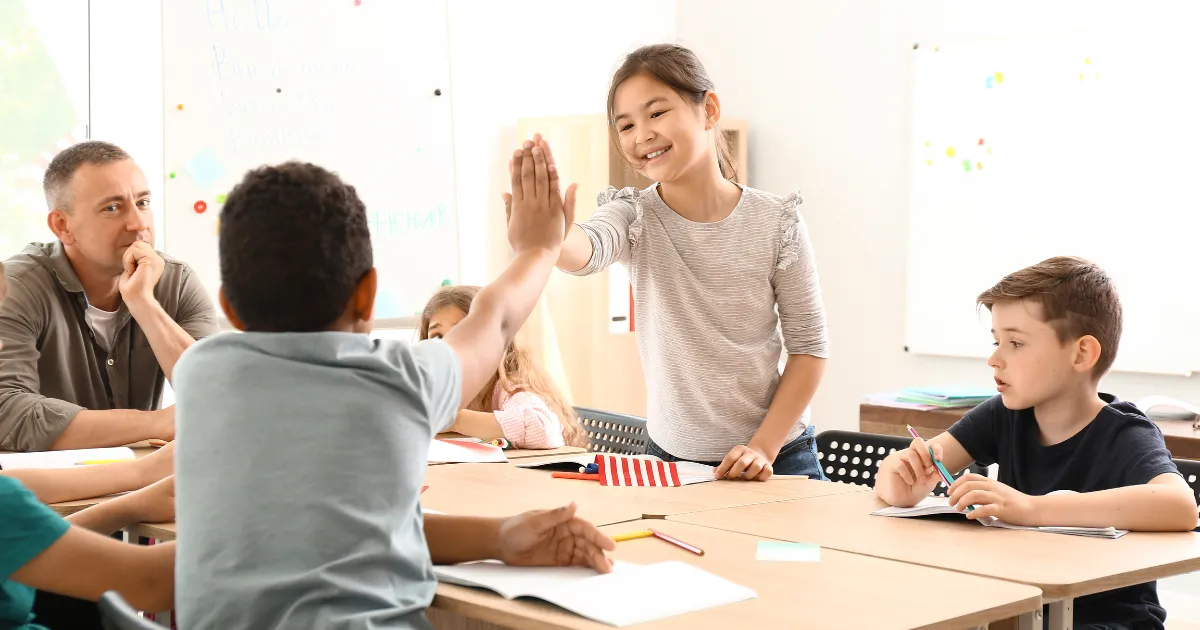 A child preparing for school